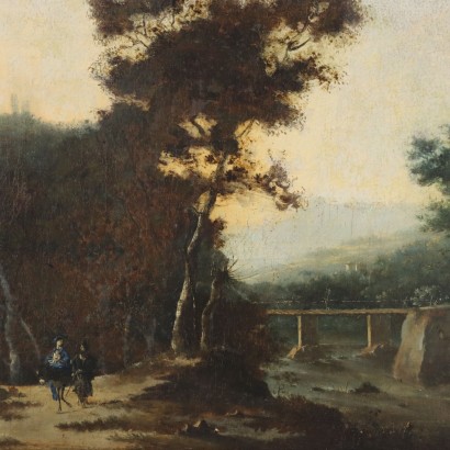 Gemälde Landschaft mit Figuren