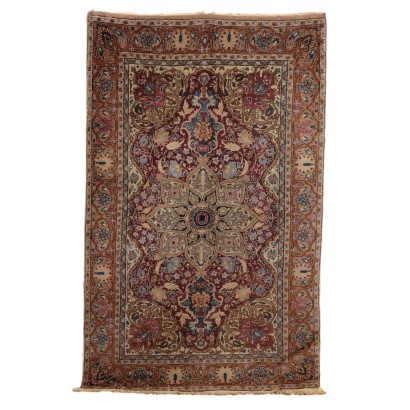 Tapis Ancien Asiatique Coton Laine Noeud Fin 200 x 125 cm