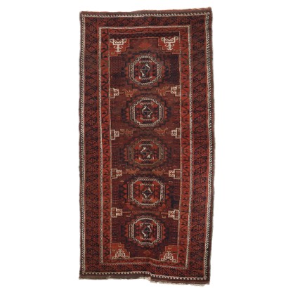 Antique Asian Carpet Wool Heavy Knot 90 x 47 In