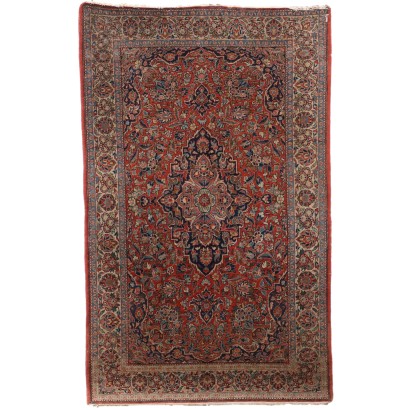 Tapis Ancien Asiatique Coton Laine Noeud Fin 206 x 130 cm