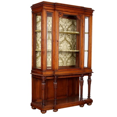 Antique Showcase Neoclassical Style Walnut Italy XX Century