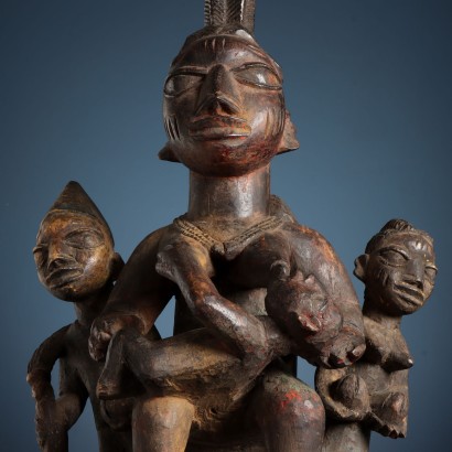 Maternidad de madera, arte yoruba