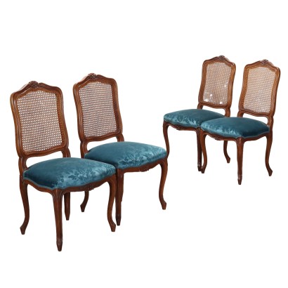 Chaises Anciennes Style Baroque Noyer Italie XXe Siècle