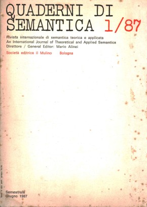 Quaderni di semiantica (Volume 8, n.1)