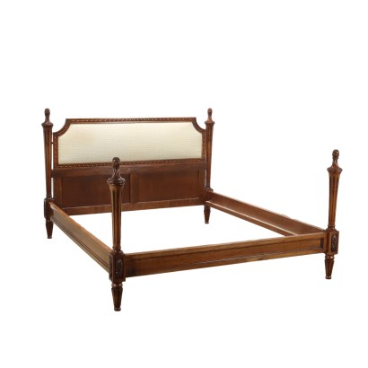 Antique Bed Neoclassical Style Walnut Italy XX Century