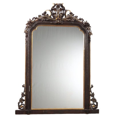 Antique Mirror Umbertino Swiss Pine Italy XIX Century