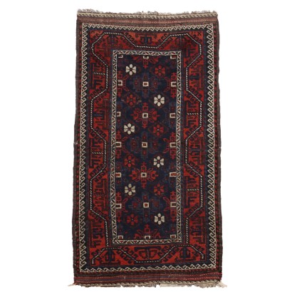 Antique Beluchi Carpet Wool Heavy Knot Iran 71 x 37 In