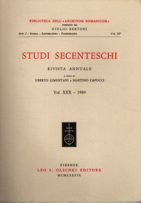 Studi secenteschi (Volume XXX)