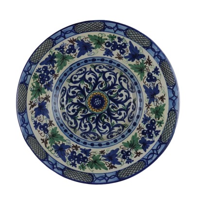 Assiette de Parade en Majolique Polychrome