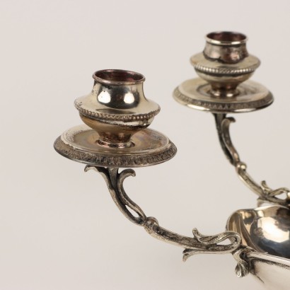 Candelabra with Bowl in Silver Florence