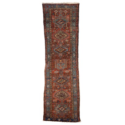 Antique Asian Carpet Wool Heavy Knot 110 x 35 In