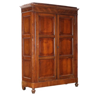 Antique Wardrobe Umbertino Walnut Italy XIX Century