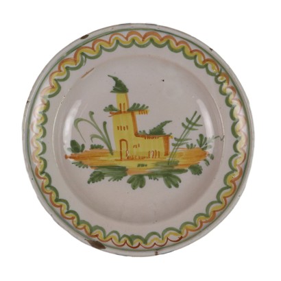 Assiette Ancienne Majolique Italie Moitié du XIXe Siècle