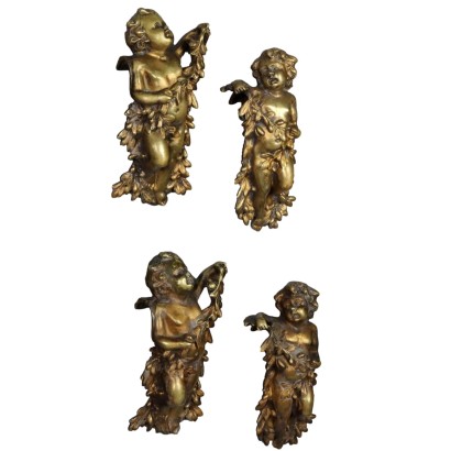 Gruppo di Putti in Bronzo Dorato