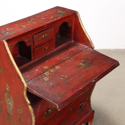 Drop-leaf Table, Poplar Drop-leaf Table, Poplar Drop-leaf Table in Chinoiserie Style