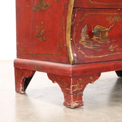 Drop-leaf Table, Poplar Drop-leaf Table, Poplar Drop-leaf Table in Chinoiserie Style