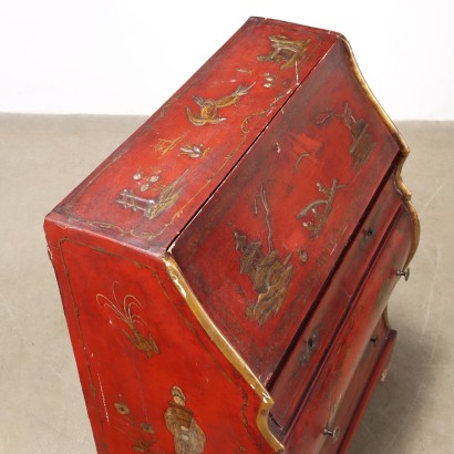 Drop-leaf Table, Poplar Drop-leaf Table, Poplar Drop-leaf Table in Chinoiserie Style