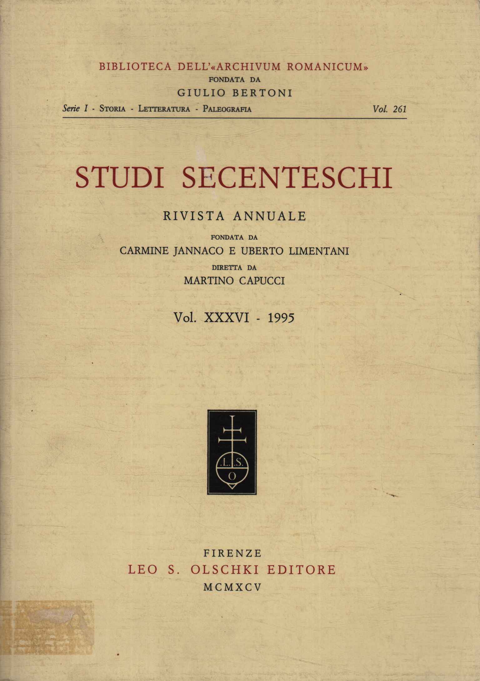 Studi secenteschi (Volume XXXVI)