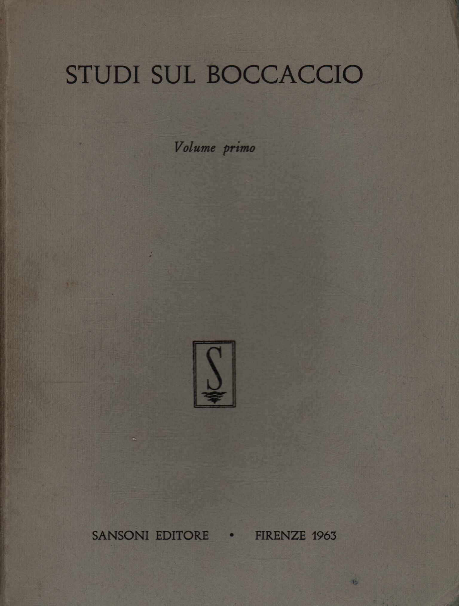 Studies on Boccaccio (Volume I)