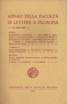 Annali della facoltà di lettere e filosofia (Volume VI)