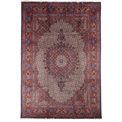 Tapis Ancien Asiatique Coton Laine Noeud Gros 300 x 205 cm