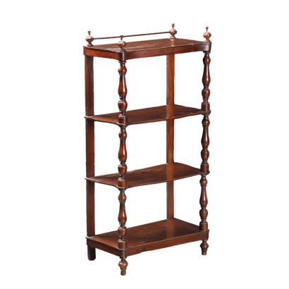 Antique Étagère Walnut 4 Shelves Italy Late XIX Century