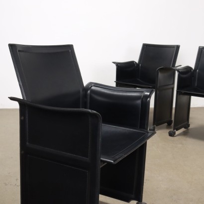 Ensemble de chaises en cuir des années 80-90