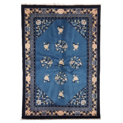 Tapis Pékin Ancien Coton Laine Noeud Gros Chine 200 x 140 cm