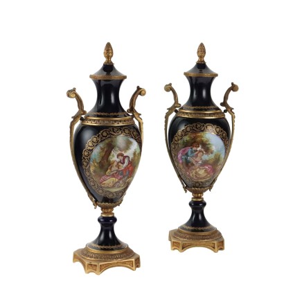 Vases Anciens Bronze Porcelaine Décorations France '900