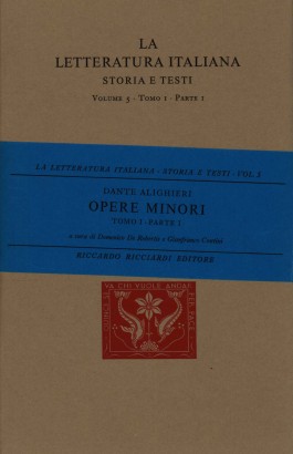 Opere minori (Tomo I, Volume 1)