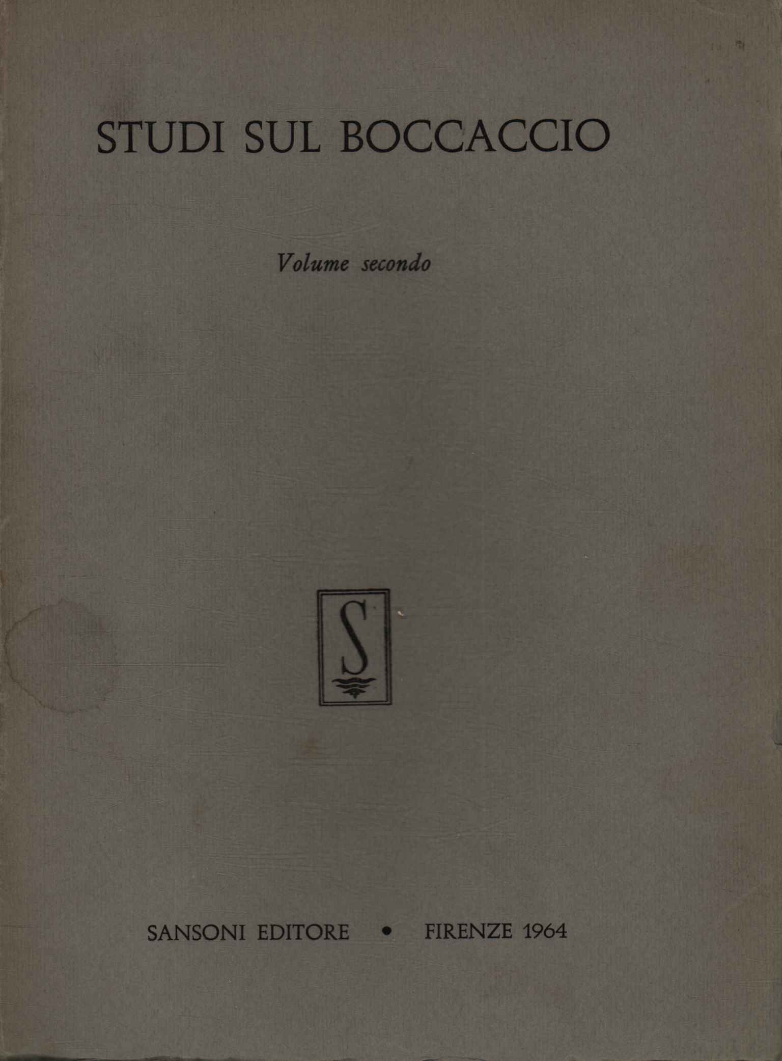 Studies on Boccaccio (Volume II)