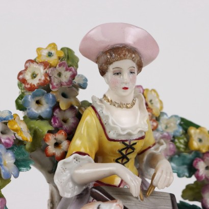 Par de figuras de porcelana, par de figuras de porcelana fabricadas