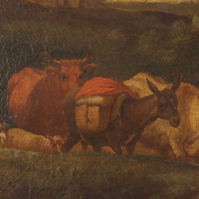 Painting Landscape with Herds, Painting by Pietro Cignaroli, Landscape with Shepherd and Herds, Pietro Cignaroli, Pietro Cignaroli, Pietro Cignaroli, Pietro Cignaroli