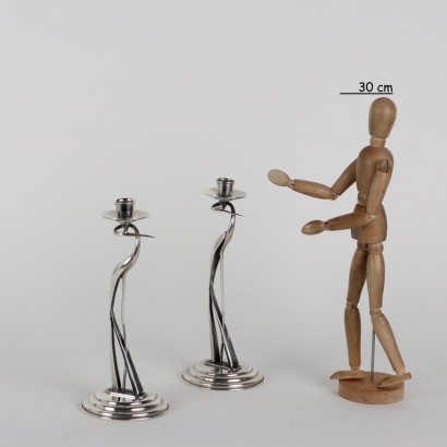 Pair of 925 Silver Candlesticks Ma,Ottaviani