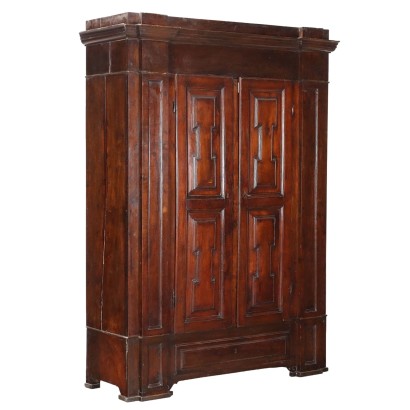 Armoire Baroque Ancienne Noyer Tiroir Italie XVIIe Siècle