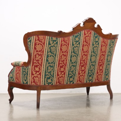 Sofa, Umbertino Sofa in Carved Walnut