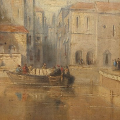 Painting City View with Canal%,City View with Canal and Figures,Painting City View with Canal%,Painting City View with Canal%