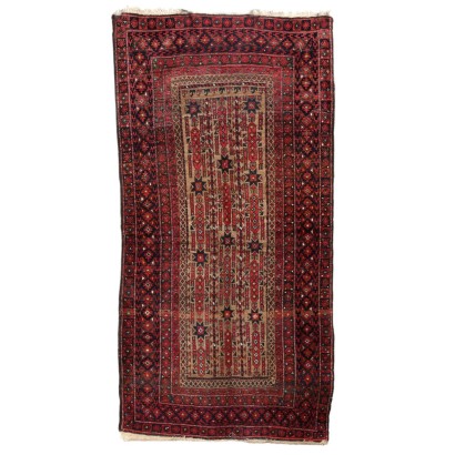 Tapis Ancien Asiatique Laine Noeud Fin 210 x 110 cm