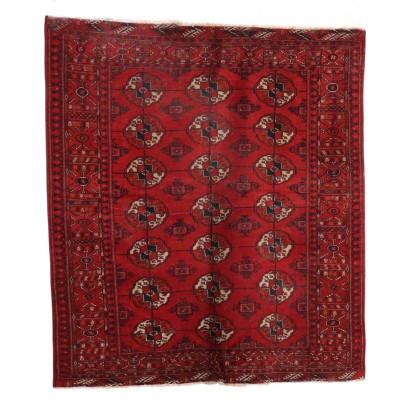 Antique Bukhara Carpet Wool Thin Knot Turkmenistan 55 x 50 In