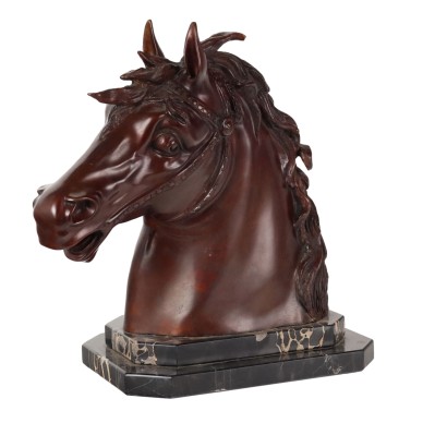 Modern Bronze Sculpture Horse Head F.G. Ruocco Naples XX Century