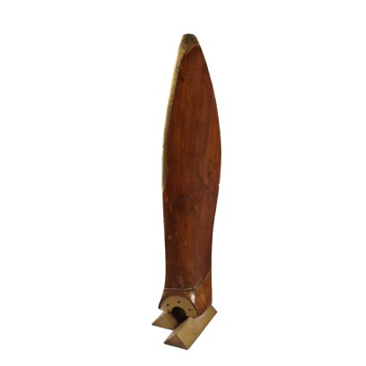 Antique Airplane Propeller Blade Wood Brass Serial No. XX Century