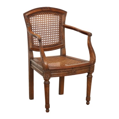 Antique Armchair Neoclassical Style Walnut Beech France '700