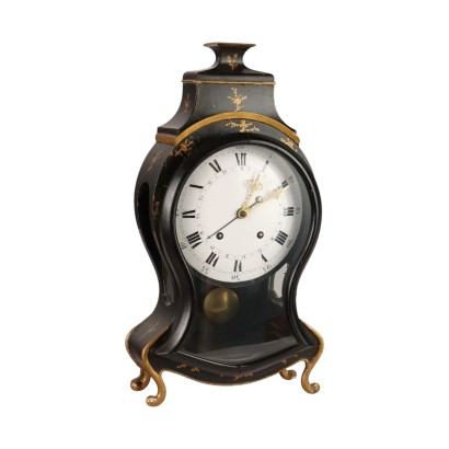 Antique Neuchateloise Pendulum Clock Bronze Decorations '800