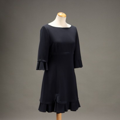 Moschino Dress Midi Blue Second Hand Polyester UK Size 32 Italy