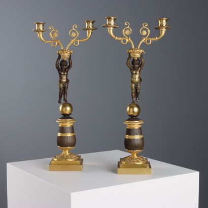 Antique Candelabra Napoleon III Style Bronze Italy XX Century
