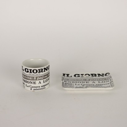 Piero Fornasetti's Ashtray and Cigarette Holder Vintage Italy 1960s