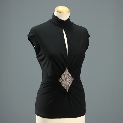 Roberto Cavalli Top Beads Strass UK Size 14 Italy Second Hand