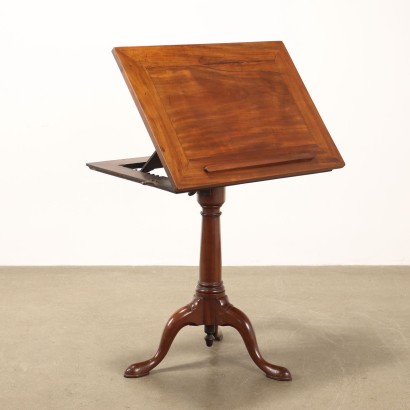 Antique Wooden Music Stand with Lamp Holder England XIX Century