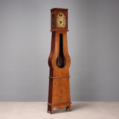 Antique Pendulum Clock Morbier Walnut Fir France XIX Century