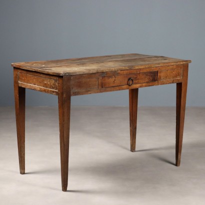 Antique Directoire Writing Desk Walnut Drawer XIX Century